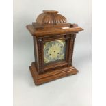 A LATE 19TH CENTURY OAK CLOCK CASE AND TWO OTHER CLOCKS