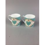 A PAIR OF ROYAL WORCESTER COMMEMORATIVE CUPS AND OTHER CERAMICS