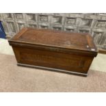 A 20TH CENTURY STAINED WOOD BLANKET CHEST