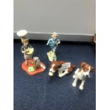 A BESWICK FIGURE OF A DOG AND OTHER CERAMICS