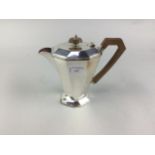 AN ART DECO STYLE SILVER PLATED FOUR PIECE TEA SERVICE