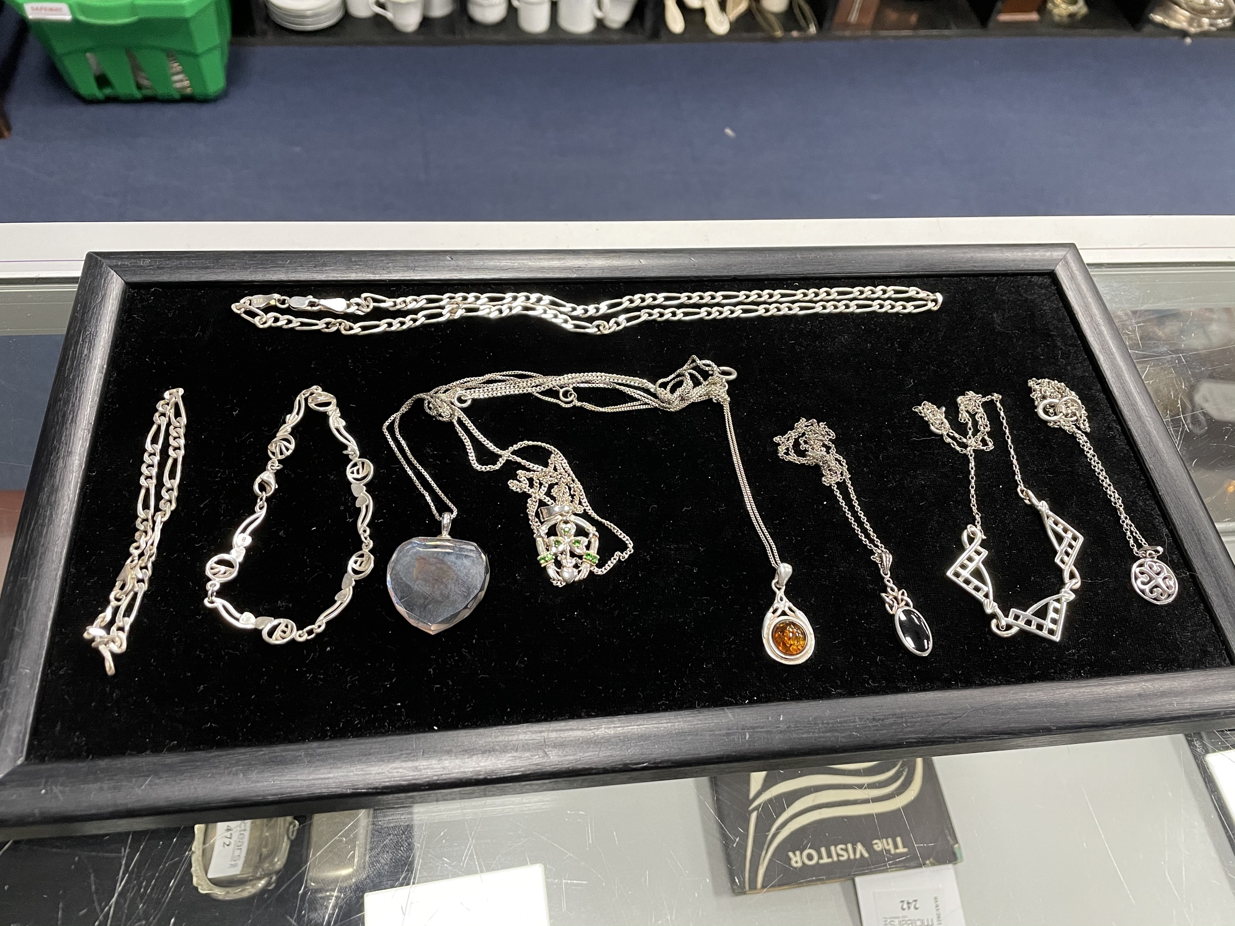 A LOT OF SILVER JEWELLERY