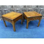 A PAIR OF REPRODUCTION BEDSIDE TABLES