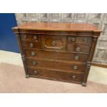 A 19TH CENTURY MAHOGANY CHEST OF DRAWERS