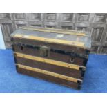 A VINTAGE DRAW CO TRAVEL TRUNK