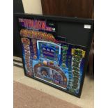 AN ITALIAN JOB LARGE FRUIT MACHINE POP ART, UP-CYCLED VINTAGE FRUIT MACHINE GLASS