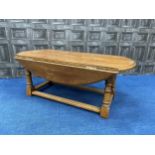 AN OAK DROP LEAF COFFEE TABLE