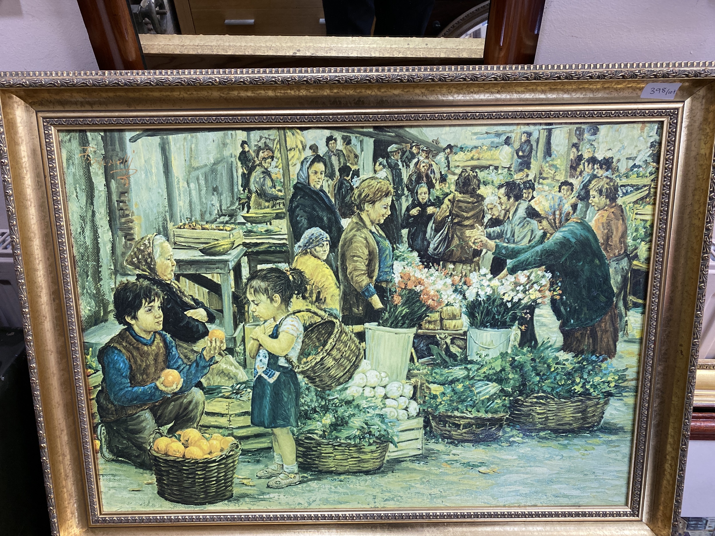 THE MARKET BY R.PASQARELL AND OTHER PICTURES AND PRINTS