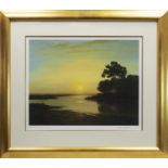 GOLDEN LIGHTS 3, A PRINT BY J MACKIE ALONG WITH FOUR OTHERS