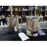 A SILVER CHRISTENING CUP AND A SILVER PLATED CUP