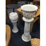 A ROYAL WINTON JARDINIERE ON STAND AND ANOTHER