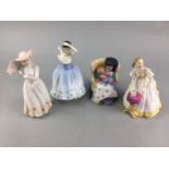 A ROYAL DOULTON FIGURE OF 'SHEILA' AND THREE OTHERS