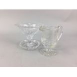 A ROYAL BRIERLEY 'MUSEUM COLLECTION CRYSTAL JUG' AND OTHER GLASS WARE