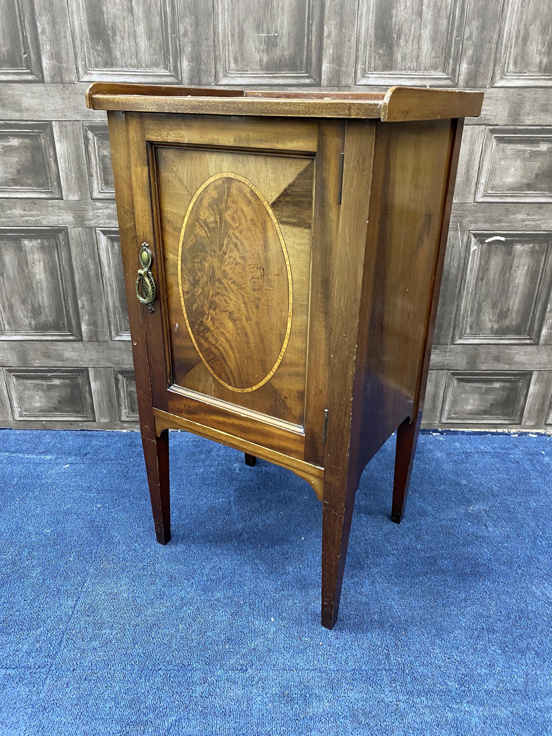 A MAHOGANY SEWING TABLE AND THREE OTHER ITEMS - Image 4 of 4