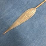 A CARVED WOOD AFRICAN SPEAR