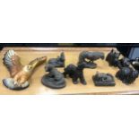 A GROUP OF VARIOUS METAL ANIMAL FIGURES