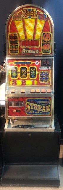 A CASINO MODEL, DOME TOPPED 'THE STREAK' £25 JACKPOT FRUIT MACHINE