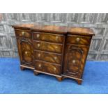 A MAHOGANY REPRODUCTION BREAKFRONT SIDE CABINET