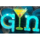 'GIN', A MEXICAN INDUSTRIAL ART PUB SIGN