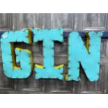 'GIN', A MEXICAN INDUSTRIAL ART PUB SIGN