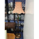 A MAHOGANY STANDARD LAMP