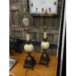 A PAIR OF COMPOSITION TABLE LAMPS