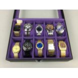 A LOT OF TEN VARIOUS FASHION WATCHES