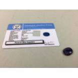 A CERTIFICATED UNMOUNTED SAPPHIRE