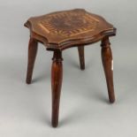 AN EARLY 20TH CENTURY STAINED WOOD STOOL