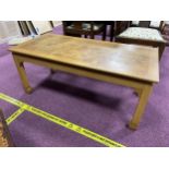 A BURR ELM RECTANGULAR COFFEE TABLE