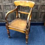 A MID-19TH CENTURY OPEN ELBOW CHAIR