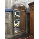 A MAHOGANY FRAMED WALL MIRROR