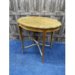 AN EDWARDIAN MAHOGANY OVAL SHAPED OCCASIONAL TABLE