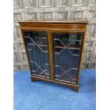 AN EDWARDIAN MAHOGANY DWARF BOOKCASE