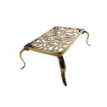 A VICTORIAN BRASS HEARTH TABLE