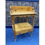 A PINE WASHSTAND