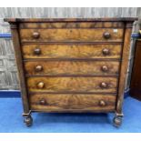 A MID VICTORIAN MAHOGANY CHEST OF DRAWERS
