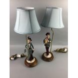 A PAIR OF FIGURAL TABLE LAMPS