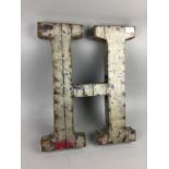 A LOT OF THREE INDUSTRIAL ART INITIAL WALL PLAQUES