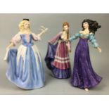 A LOT OF FIVE FRANKLIN MINT HOUSE OF FABERGE FIGURES OF LADIES