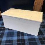 A WHITE PAINTED BLANKET CHEST