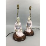 A LOT OF TWO SPANISH FIGURAL TABLE LAMPS