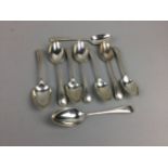 A SET OF NINE VICTORIAN SILVER TEASPOONS