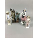 A LLADRO FIGURE GROUP AND THREE OTHER LLADRO FIGURES OF GIRLS