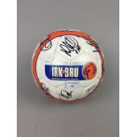 A FOOTBALL SIGNED BY MORTON FOOTBALL CLUB