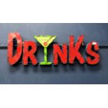 DRINKS, A MEXICAN INDUSTRIAL ART PUB SIGN