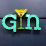 GIN, A MEXICAN INDUSTRIAL ART PUB SIGN