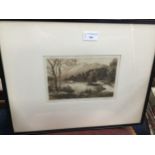 ROAD THROUGH THE PASS, TROSSACHS, SCOTLAND, AN ETCHING BY PETER GRAHAME, AND ANOTHER