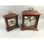 A MAHOGANY CASED MANTEL CLOCK AND ANOTHER