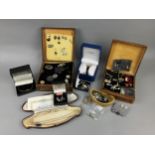A COLLECTION OF COSTUME JEWELLERY AND STAMPS